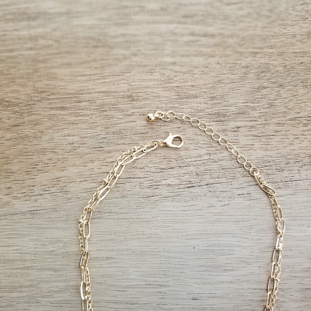 🆕 Boho Layered Semi Precious Stone Necklace on Silver Chain - Picture 5 of 5